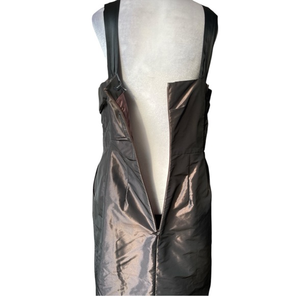 Banana Republic Size 12 Iridescent Eggplant Taffeta Cocktail Dress - Picture 6 of 12